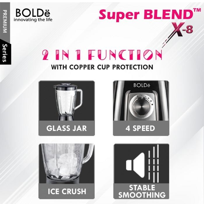 Blender Kaca Bolde Super Blend X8 2 In 1 Blender Superblend Bolde Terbaru