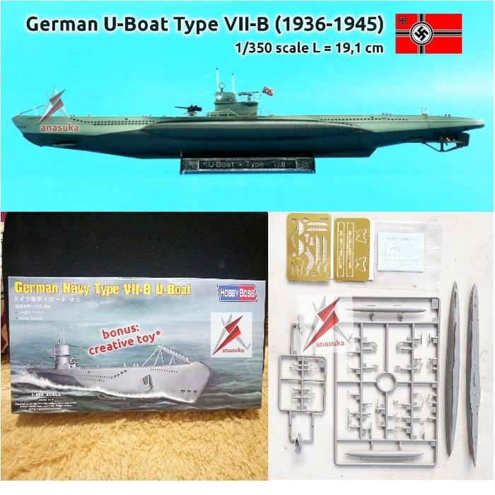 TERBARU Kapal Selam Jerman U-Boat Tipe VII-A VII-B U-45 Model Kit Miniatur DIY