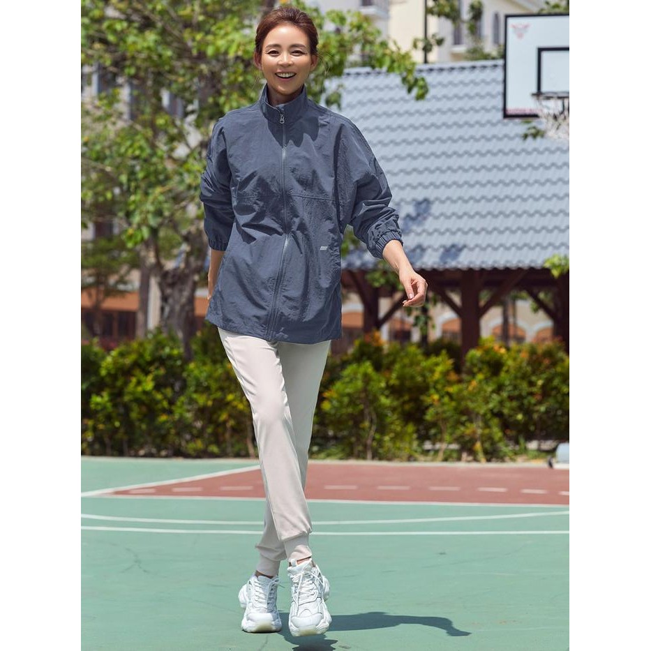 [Minne] Stl Match Up Woven High Neck Non Hoodie / Jaket Stl Wanita Woven