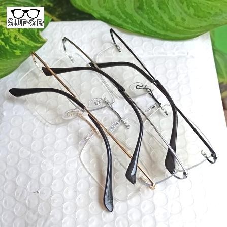 Frame kacamata minus pria wanita tanpa bingkai Frameless FL12 Rimless