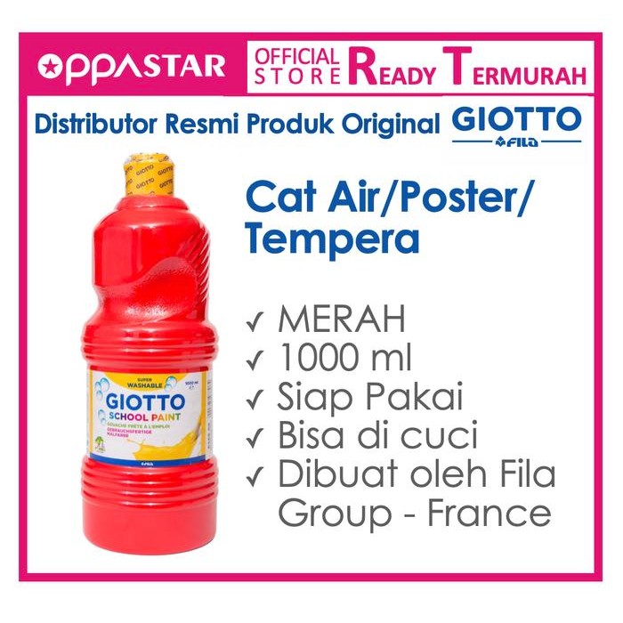 

TERLARIS! Giotto School Paint 1000 ml Red Merah