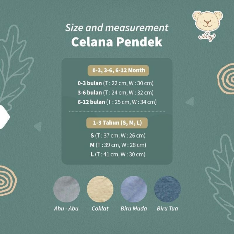 Nary Setelan Oblong Pendek Rib Celana Pendek Warna Denim Series
