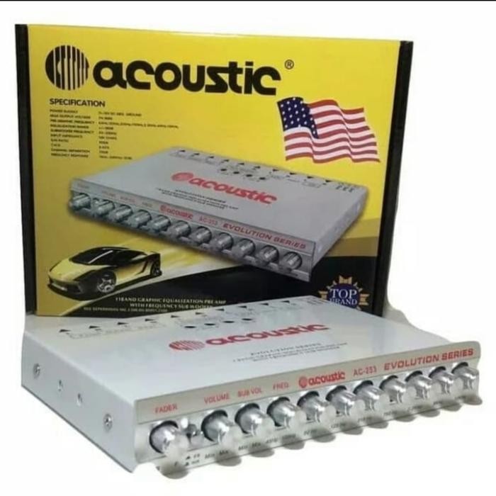parametrik/pre amp acoustic AC-253 with equalizer subwofer 11 band