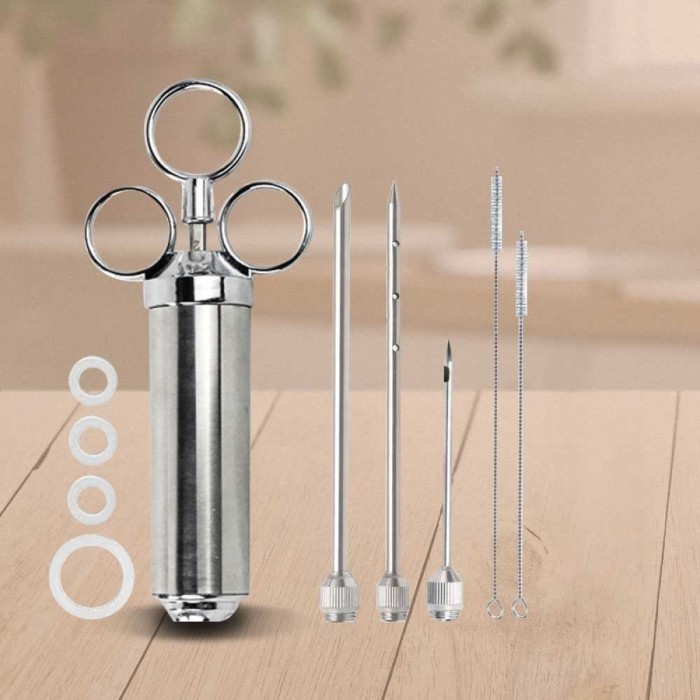 Suntik Injector Dapur Masak Bumbu Daging Kalkun Ayam Stainless Steel