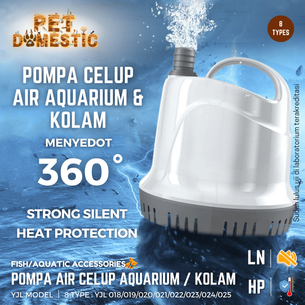 Pompa Air Celup Kolam Aquarium Aquascape Water Submersible Low Watt Pump Kecil Besar Mesin Filter