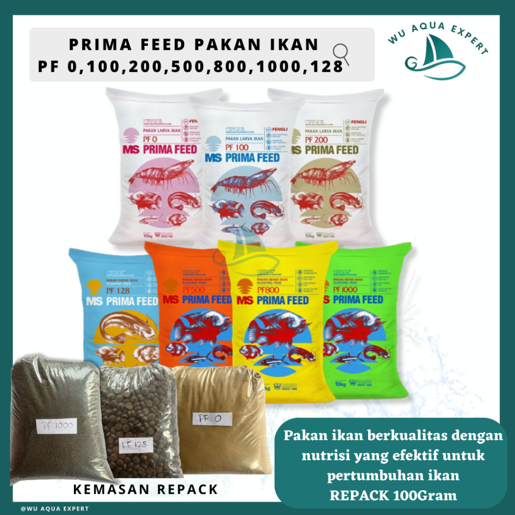 REPACK 1 Kg PF 1000, 800, 500, 200, 100, 0, PF 128 by MS PRIMA FEED Makanan PAKAN IKAN PELET FENGLI
