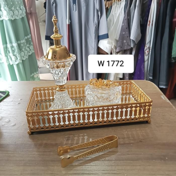 Furniliving - Mabkhara Set Crystal/Tempat Dupa Arab Mewah