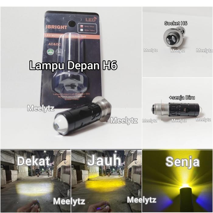 IBRIGHT - Lampu Depan H6 LED Laser high low senja biru 20watt