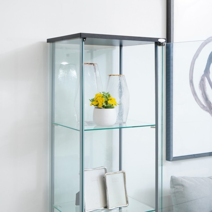 INFORMA NEWVY CURIO LEMARI PAJANG 4 TINGKAT - HITAM LEMARI PAJANGAN LEMARI KACA KABINET PAJANGAN