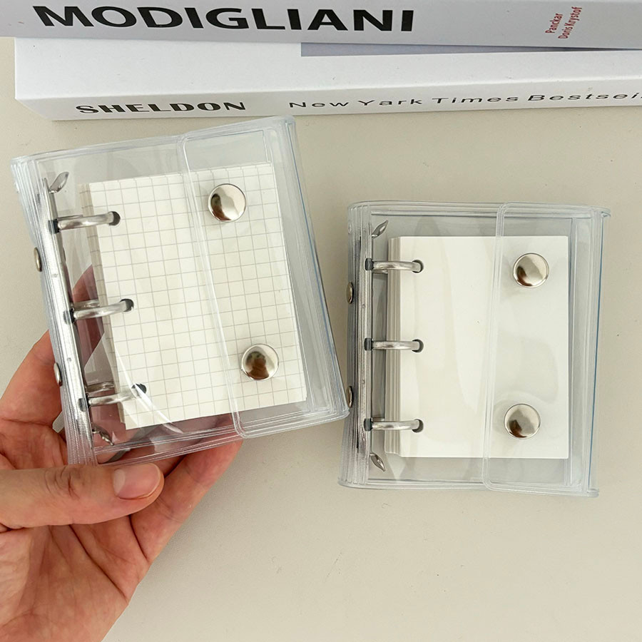 

Sharkbang 1 Set 3 Holes Mini Ring Notebook,80 Sheets Gird/Blank Papers, Binder Protable Pocket