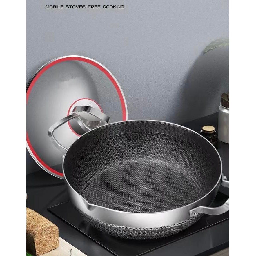 [MS] Wajan Masak Stainless Steel 316 2 Layer / Kuali Anti Gores