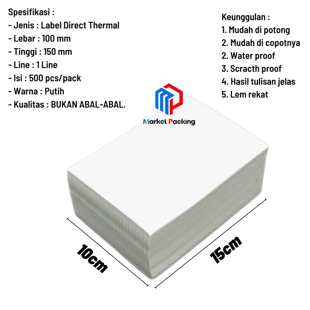 

KERTAS 100X150 PCS LIPAT LABEL STICKER BARE UKURAN A6