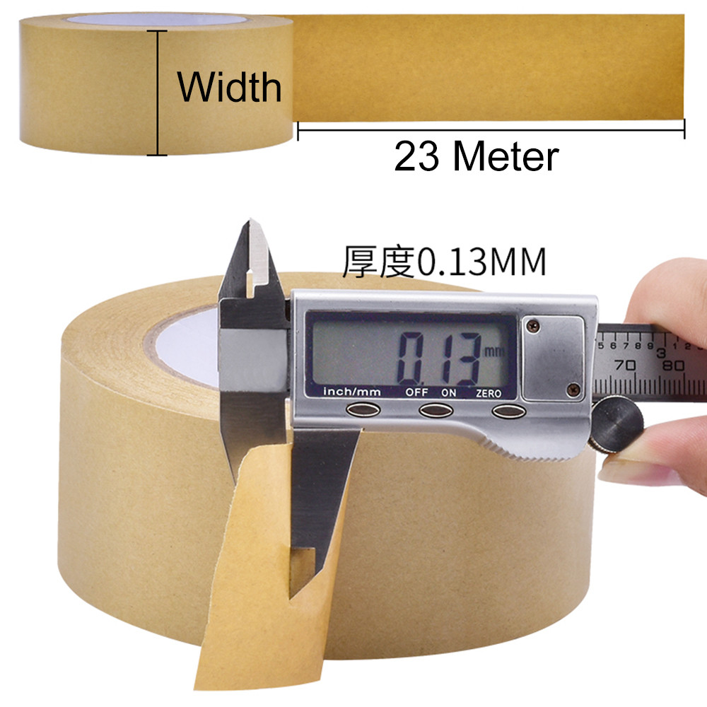 

23M/Rolls Kraft Paper Tape Strong Sealing Self Masking Photo Frame Mounting Packaging Sealing Tape