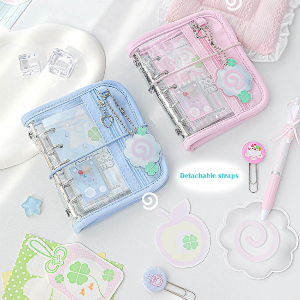

Cute Retro M5 Binder Cartoon Scrapbook Clover Themed Colorful Loose Spiral Notebook With Pendant Ins