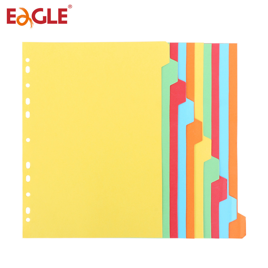 

Eagle 3 Ring Binder Dividers, A4 Size 11-Hole Punch, Write On Paper Index Divider With Tabs, For