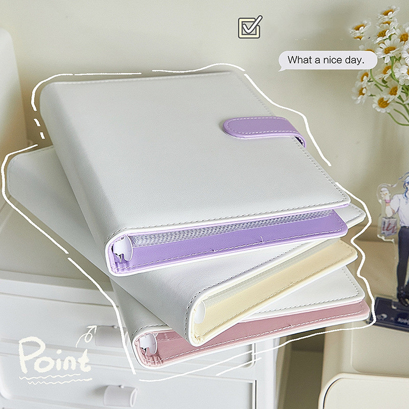 

A5 Pu Leather Candy Color Binder Photocards Cute Loose-Leaf Idol Kpop Album Photo Storage Book