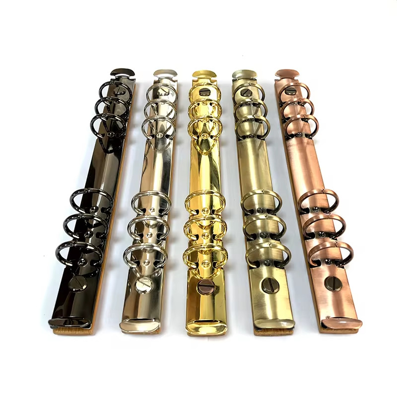 

A5 Metal Ring Binder Clips With Bamboo Back Panel 6 Detachable Buckle Loose-Leaf Binding Strip For