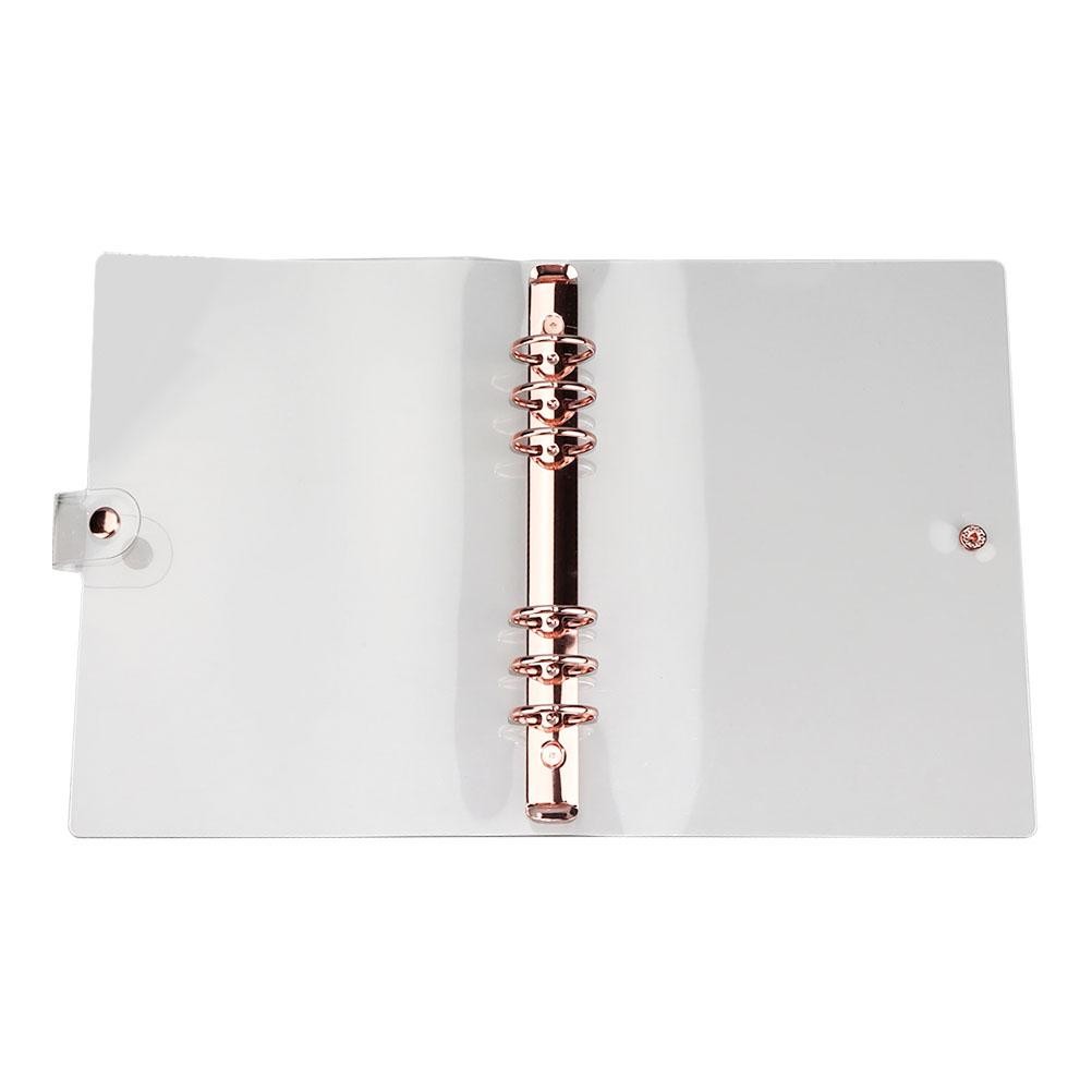 

Rose Gold Transparent Loose Leaf Scrapbook Cover Cover Protective A5 Pvc Loose A5 Binder Practical