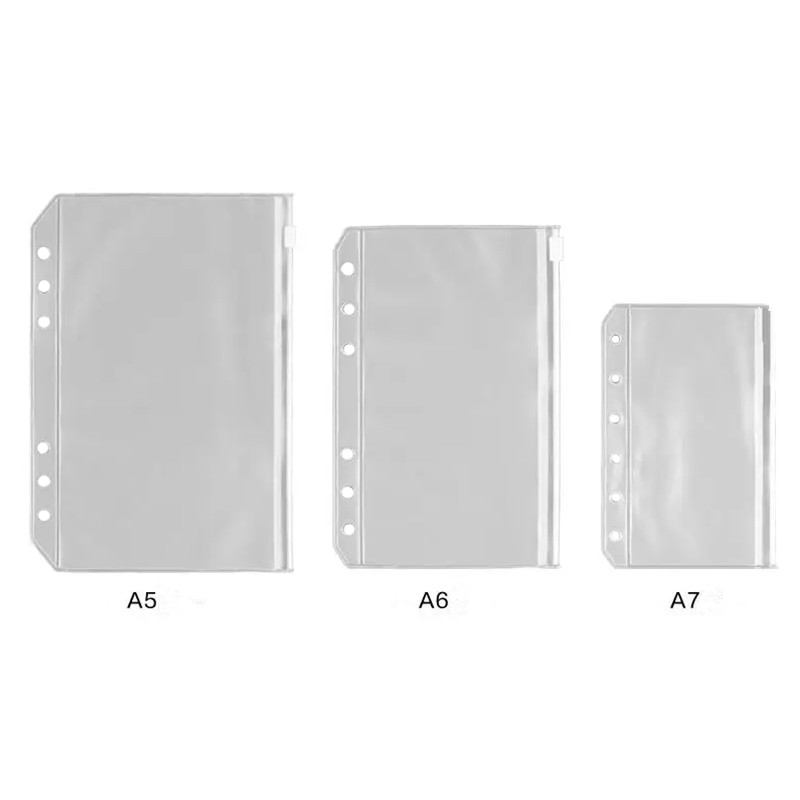 

Transparent A5/A6/A7 Loose Leaf Page Pocket For Bill Bank Credit Cards Storage Notebook Decor