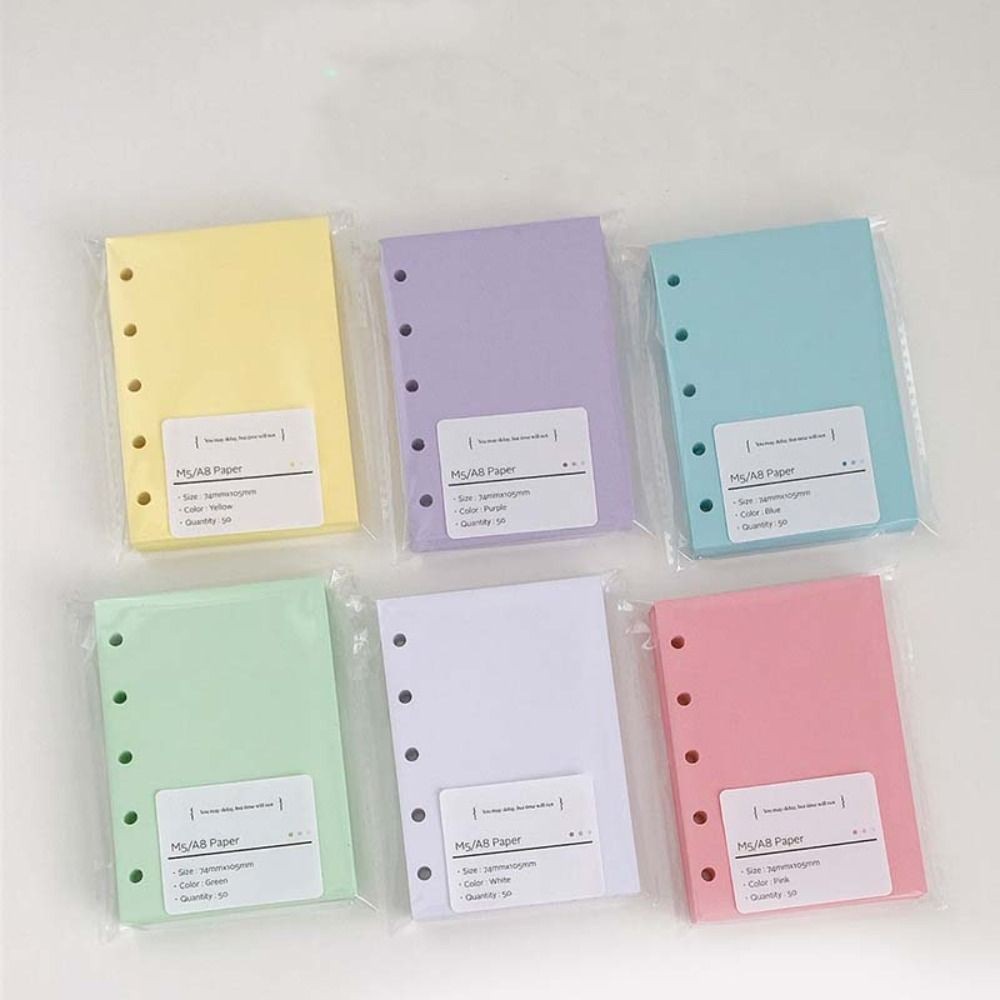 

50Sheets A8 M5 Loose Leaf Refill Paper 5-Ring Inside Paper Refill Spiral Binder Inner Pages Notebook