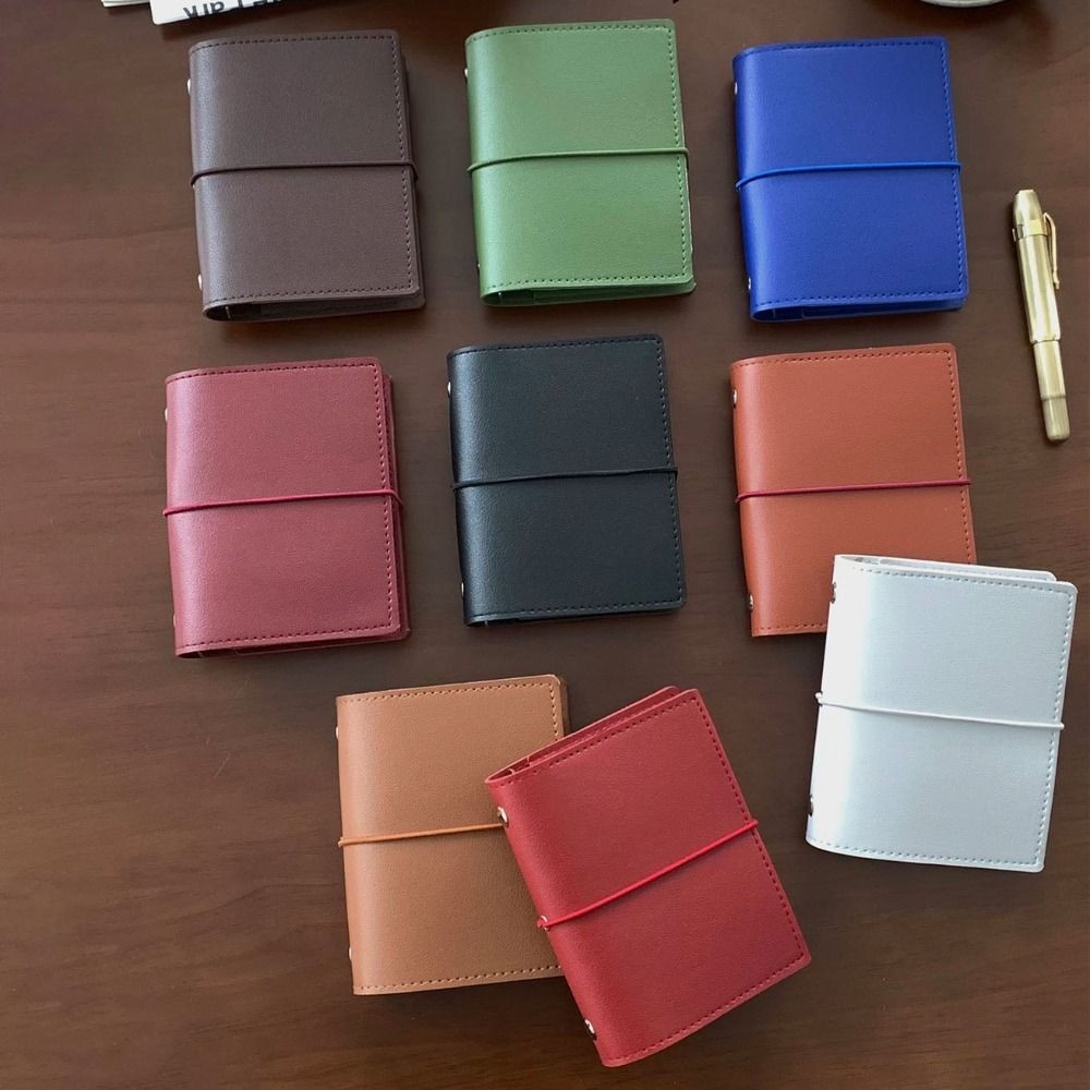 

Simple M5 Loose Leaf Notebook Blank Page Pu Leather Mini Pocket Notebook 50 Sheets Planner Diy