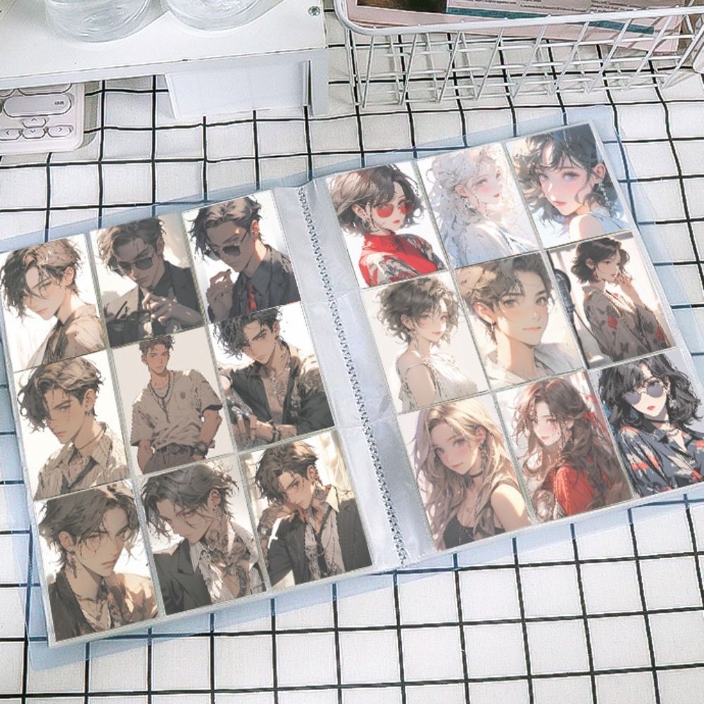 

With Inner Page Binder Photocard Holder A4 9 Grid Photo Album Binder 3 Inch Solid Color Small Card