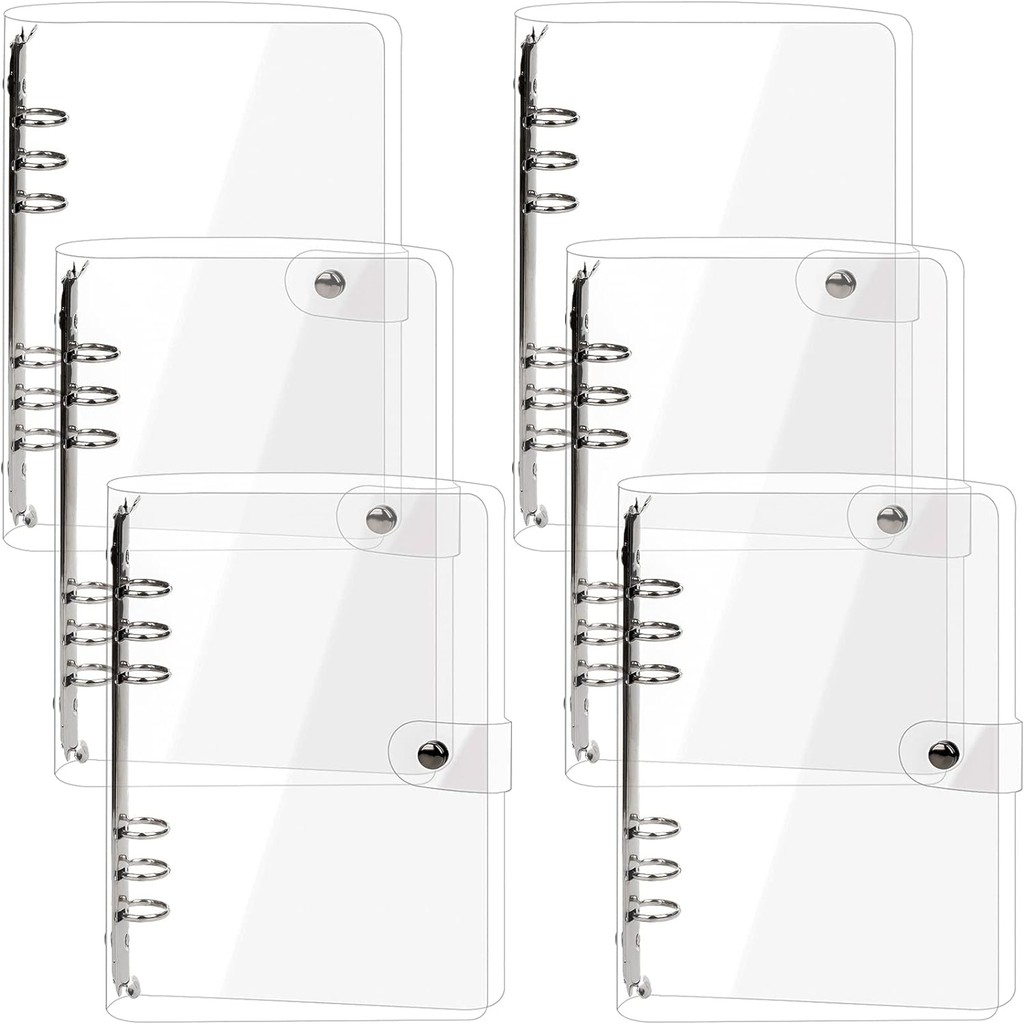 

A5 A6 A7 Transparent File Holder Notebook 6 Hole Loose Leaf Diy Document Bag Binders Rings Pvc