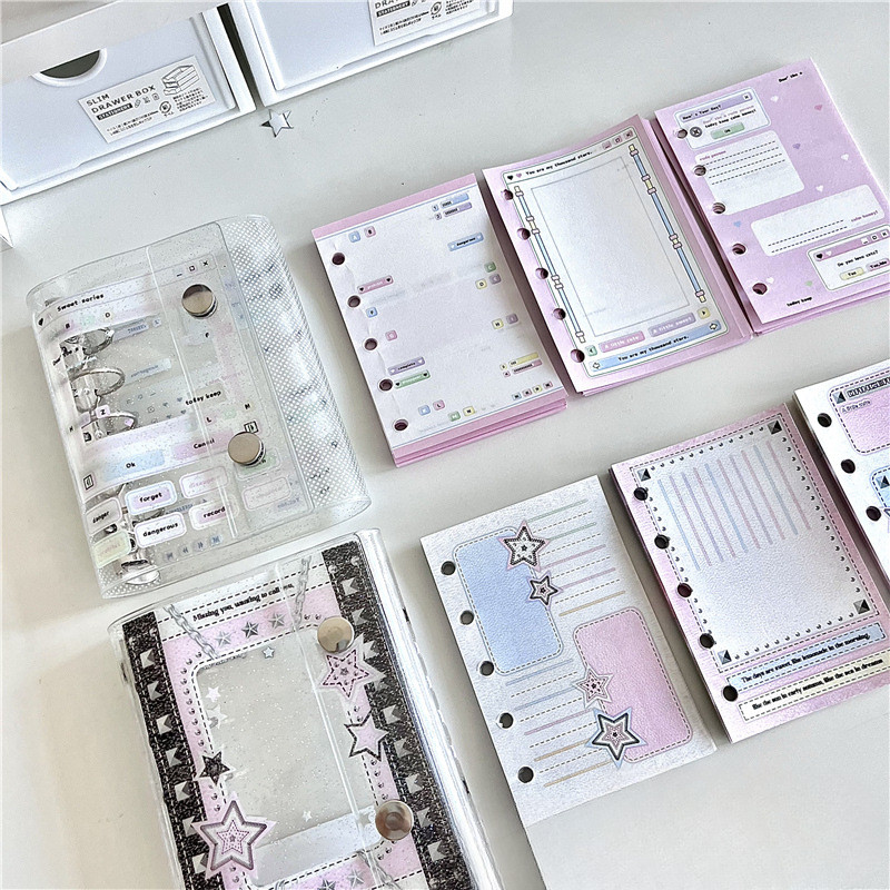 

M5 Cute Star With 60 Sheets Binder Cover Journal Sketchbook Accessories Diary Office Supplies