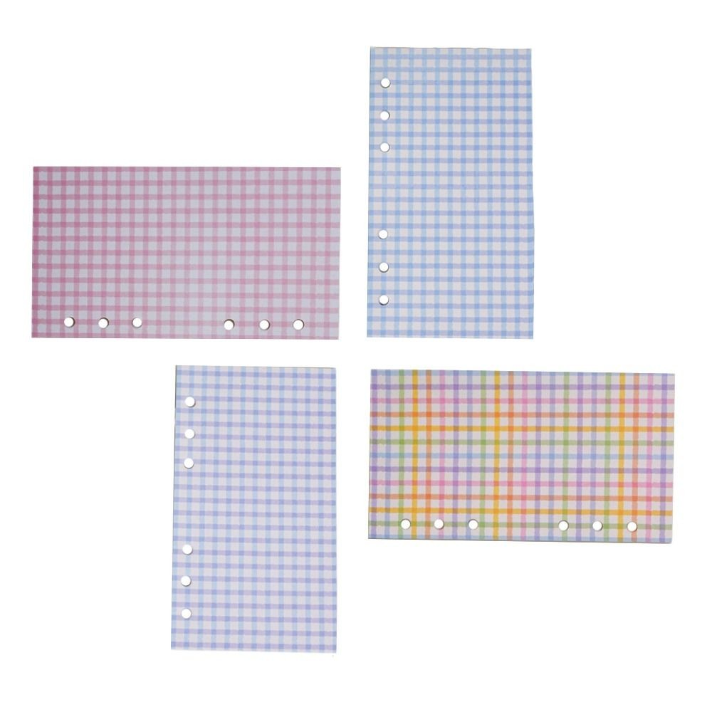 

40Sheets A6 Inside Loose Leaf Refill Paper Colourful Line Grid Plaid Inner Refill Spiral Binder