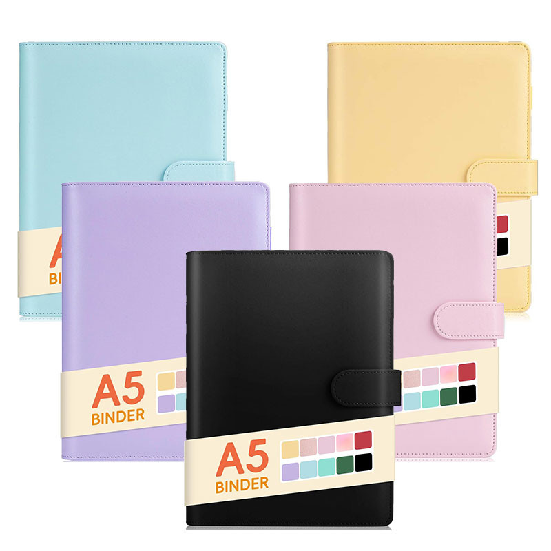 

A5 Budget Binder Planner Notebook Cover Pu Loose-Leaf Handbook 6 Holes Binder Diary Agenda Paper