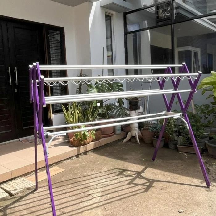 CleanShoPpP- Jemuran Pakaian Jemuran Baju Aluminium Super Besar Tebal Kuat