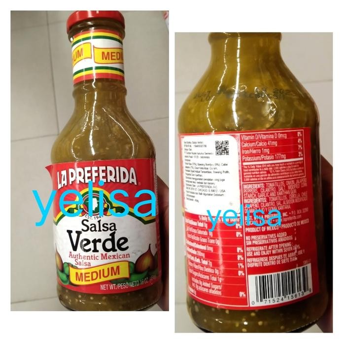

Diskon La Preferida Salsa Verde Authentic Mexican Salasa Medium - Saus 454Gr