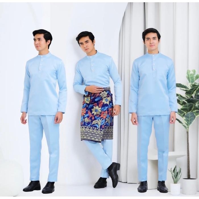 ASLI SATU STELL BAJU TELUK BELANGA PRIA baju melayu pria baju malaysia baju kurung melayu pria baju
