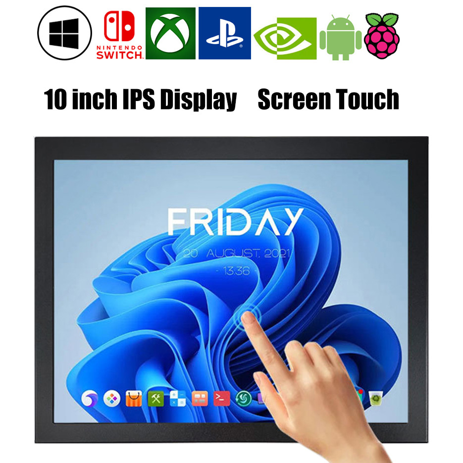 10 Inch IPS Touch Screen HDMI-compatible LCD for Raspberry Pi Orange Pi Windows PC Display with Cort