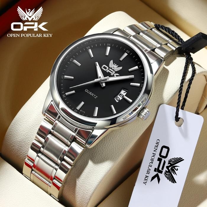 OPK Jam Tangan Pria Anti Air Original Terbaru Mewah 2024 Jm Tangan Pria Stainless Steel Waterproof