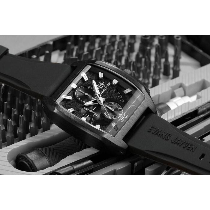 jam tangan Evans Jayden Jam Tangan Pria 9546 Rubber Silicon Chronograph Kaca Sapphire Water