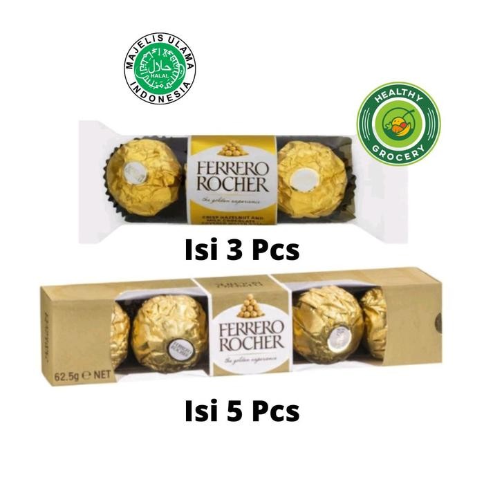

PastikanTerjaminMutunya- Ferrero Rocher Isi 3 Pcs / 5 Pcs Cokelat Dengan Kacang Hazel