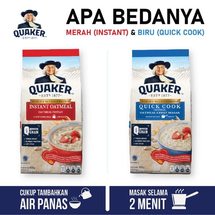

PastikanTerjaminMutunya- Quaker Oat Instant Oatmeal Merah / Quick Cooking Biru 800 gram