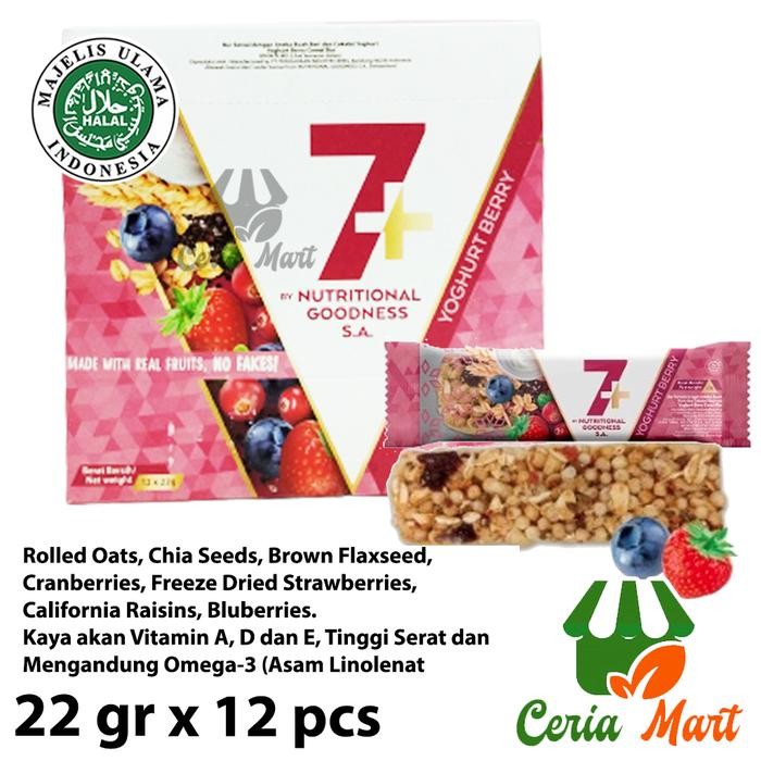 

PastikanTerjaminMutunya- Granola Bar 7+ Yoghurt Berry Seven Plus Box 12s pcs Berry Snack Diet