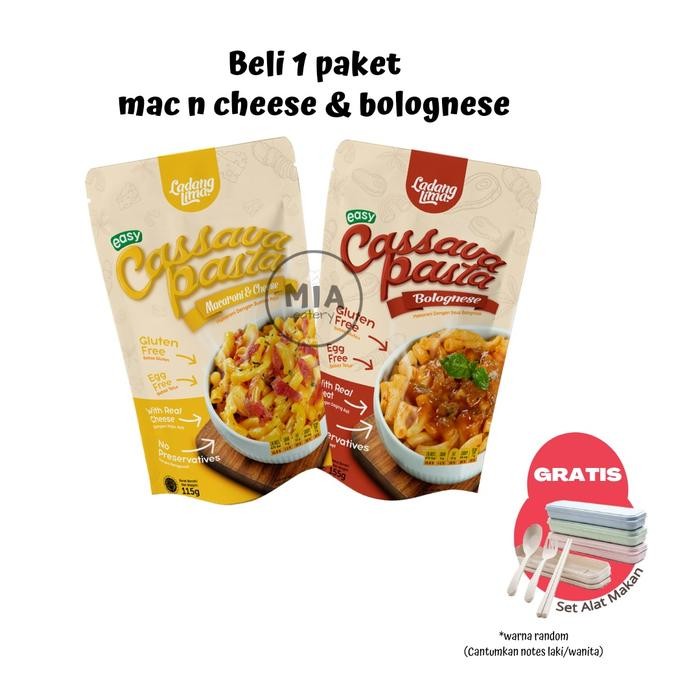 

SemuAReadyYaB0Zq- Ladang Lima Cassava Pasta Bolognese Macaroni gluten free tanpa MSG
