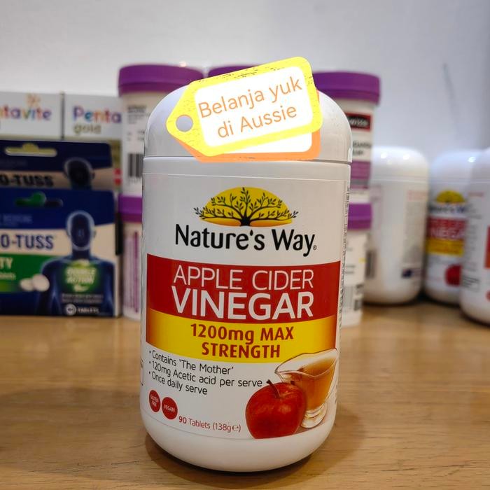 

BnyKpilihAnSkrG- Nature's Way APPLE CIDER VINEGAR 1200mg MAX STRENGTH - 90 Tablets