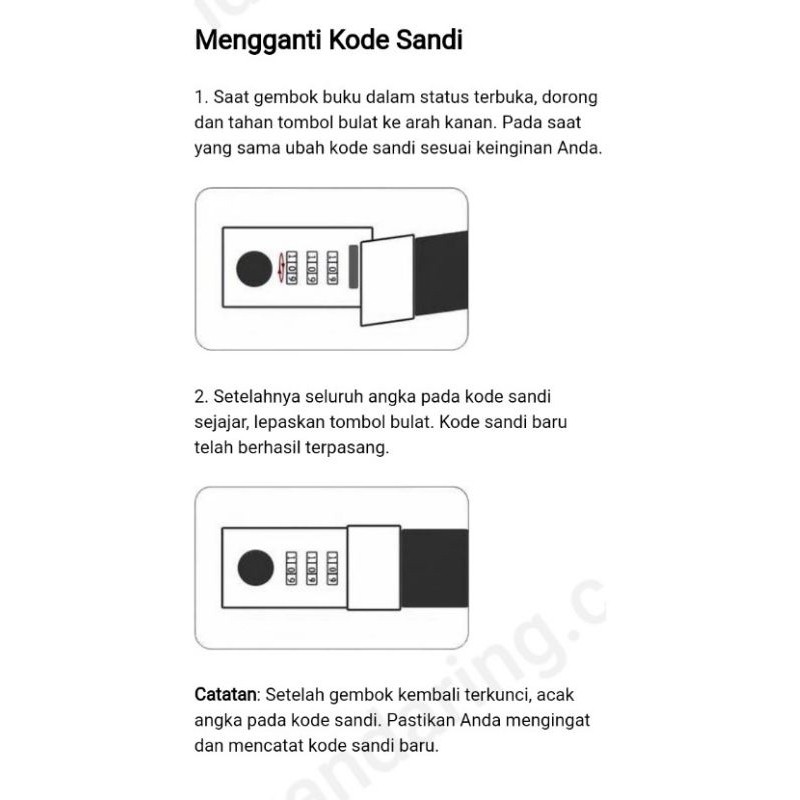 

Buku Harian Notebook Cover Kulit Buku Diary Kunci Password Pin