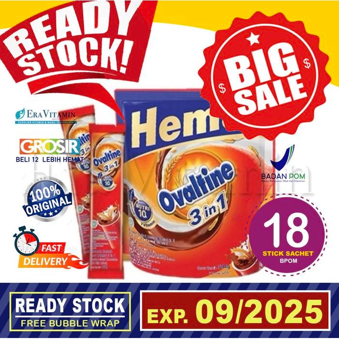 

BnyKpilihAnSkrG- Ovaltine 3 in 1 Susu bubuk 18 stick iced choco Ovaltin