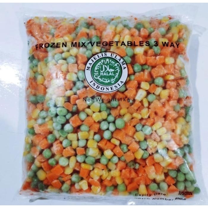 

BnyKBonusBelidiMari- Frozen Mixed Vegetables Vegetables Mix 3 Ways Sayuran Beku 1kg