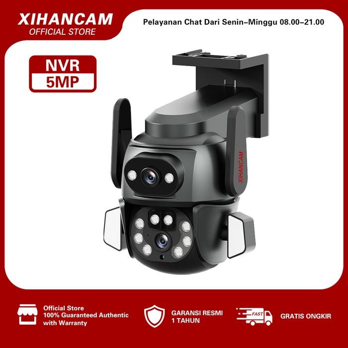 Jepret- Xihancam 5Mp Cctv Dual Lens Cctv Outdoor Wifi Waterproof 360 Ptz Cctv Dual Kamera Wifi