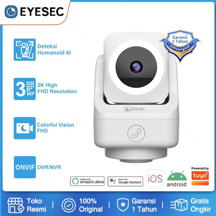 Jepret- Cctv Indoor Eyesec Ultra Hd Smart Cctv Indoor 360+180 Ai Pendeteksi Manusia Wireless