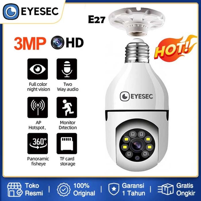 Jepret- Eyesec Cctv Kamera Cctv Lampu Bohlam Ip Camera Cctv Wifi 3Mp Full Hd