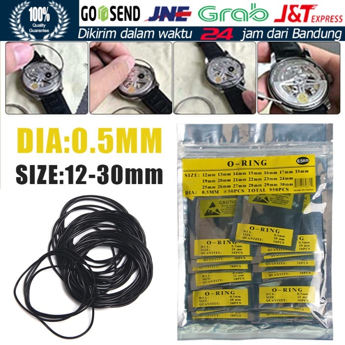 PREMIUM 950 Pcs Karet Seal O-Ring jam Tangan Seal O Ring Seal Tutup Jam Tangan