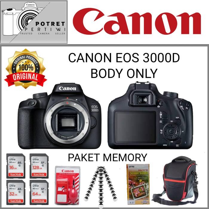 Cam- Canon Eos 3000D Body Only / Kamera Dslr Canon Eos 3000D Body Only
