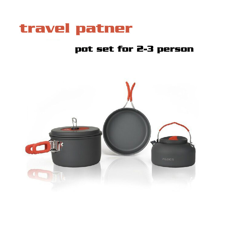 ALOCS C19T Non-Stick Pot Aluminum Alloy Camping Cookware Portable Outdoor Cooking Tools Picnic Set P